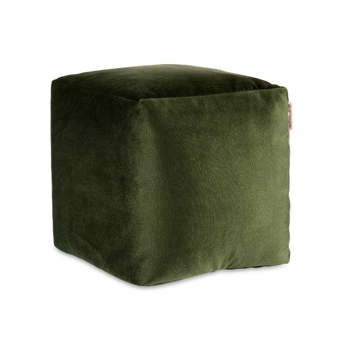 Puff Velluto Verde 30 x 30 x 30 cm (4 Unità)