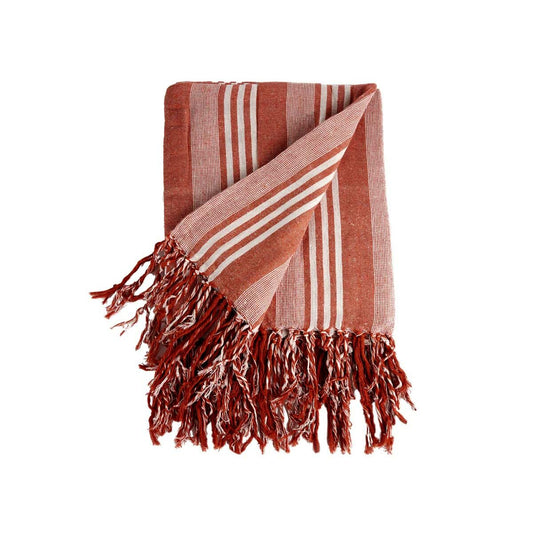 Foulard Multiuso Righe 235 x 205 cm Bianco Rosso (8 Unità)