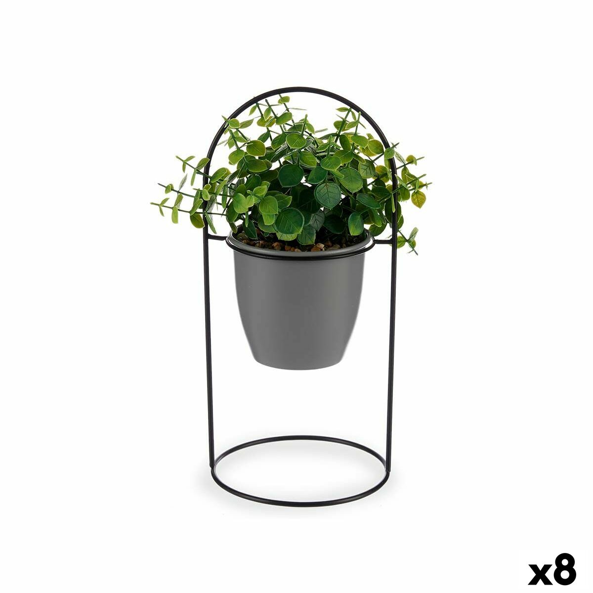 Pianta Decorativa Fogli Rotonda Metallo Plastica 21 x 30 x 21 cm (8 Unità)