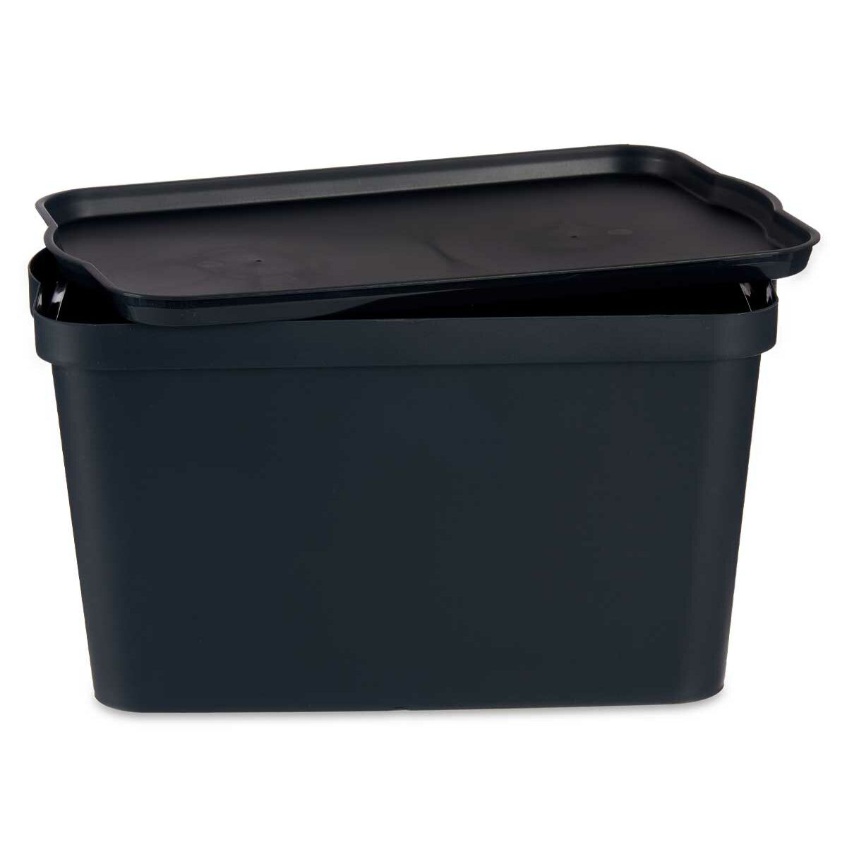 Scatola portaoggetti con coperchio Antracite Plastica 24 L 29,3 x 24,5 x 45 cm (6 Unità)