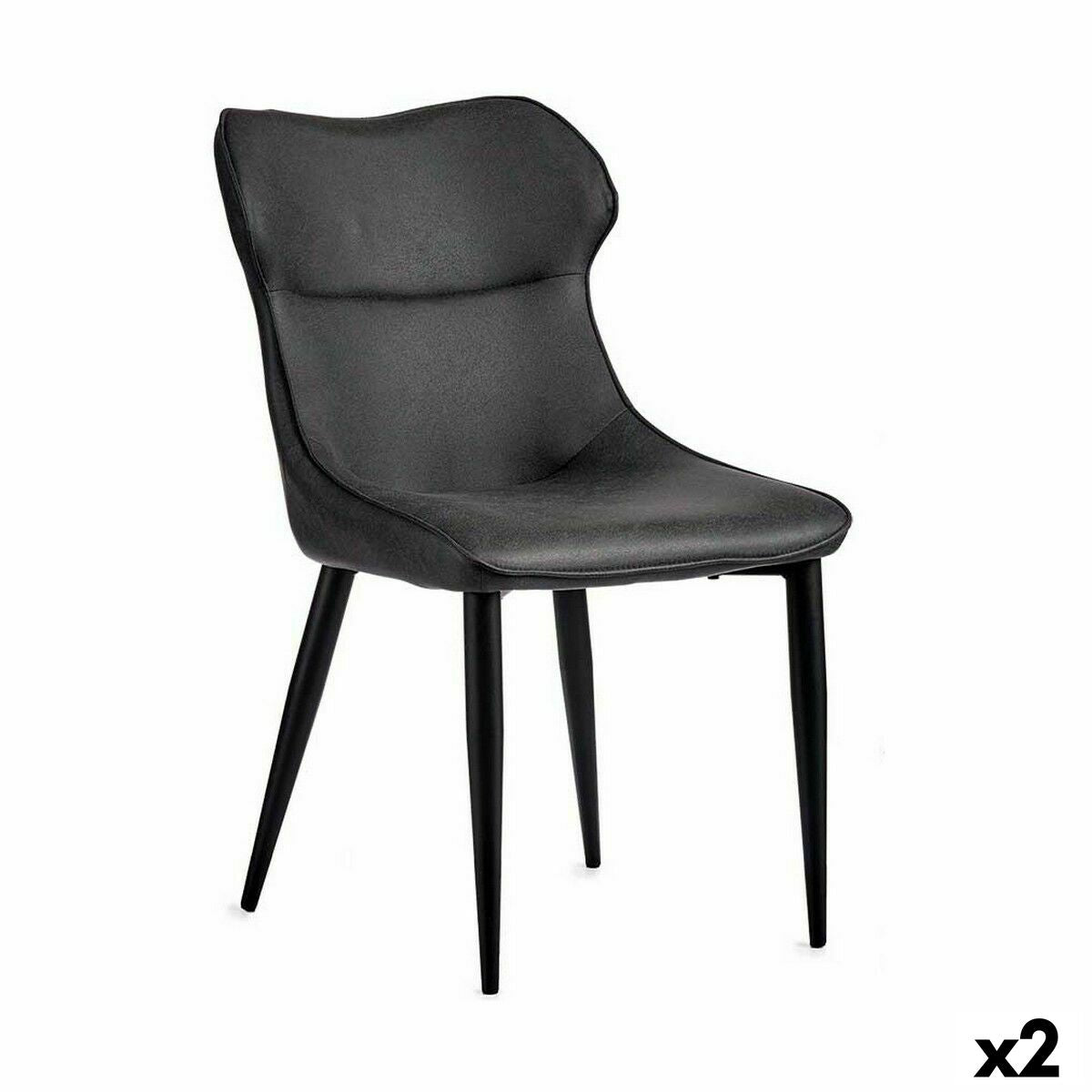 Poltrona Nero Antracite Acciaio 49 x 86 x 60 cm (2 Unità)