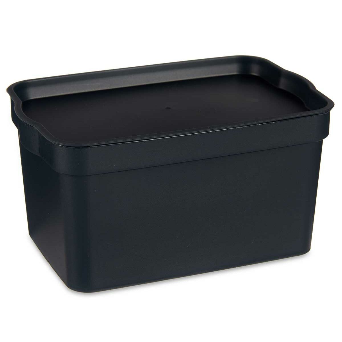 Scatola portaoggetti con coperchio Antracite Plastica 2,3 L 13,5 x 11 x 20 cm (24 Unità)
