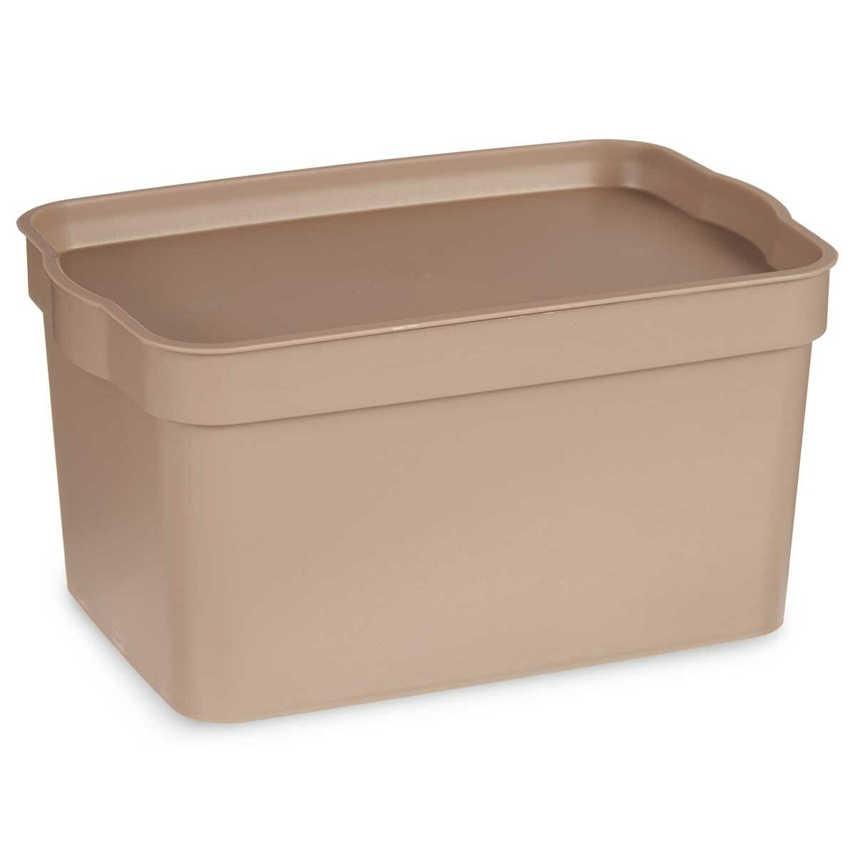 Scatola portaoggetti con coperchio Beige Plastica 2,3 L 13,5 x 11 x 20 cm (24 Unità)