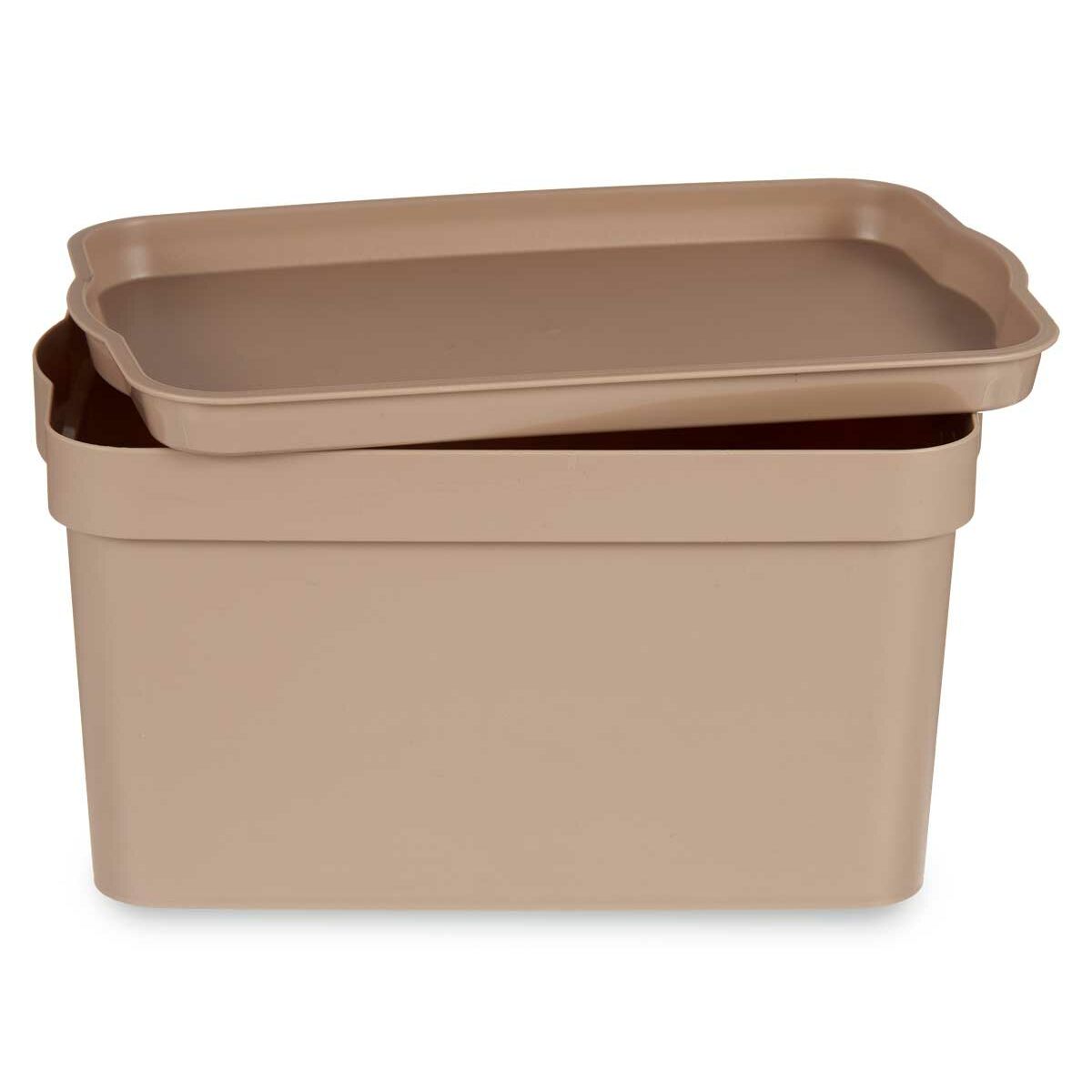 Scatola portaoggetti con coperchio Beige Plastica 2,3 L 13,5 x 11 x 20 cm (24 Unità)