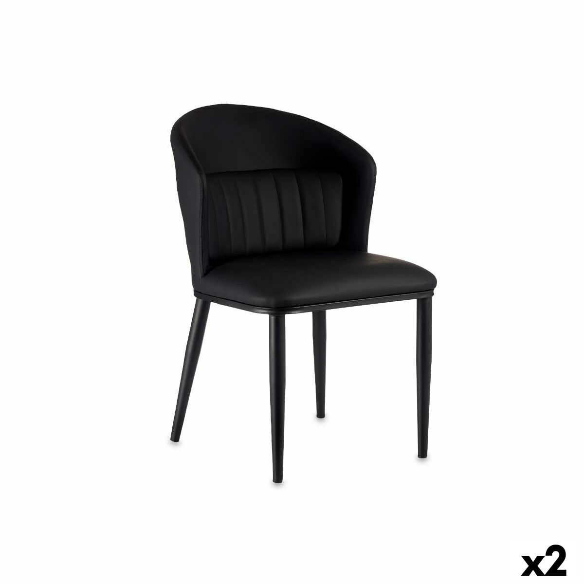 Poltrona Rotondo Nero Acciaio 51 x 83,5 x 54 cm (2 Unità)