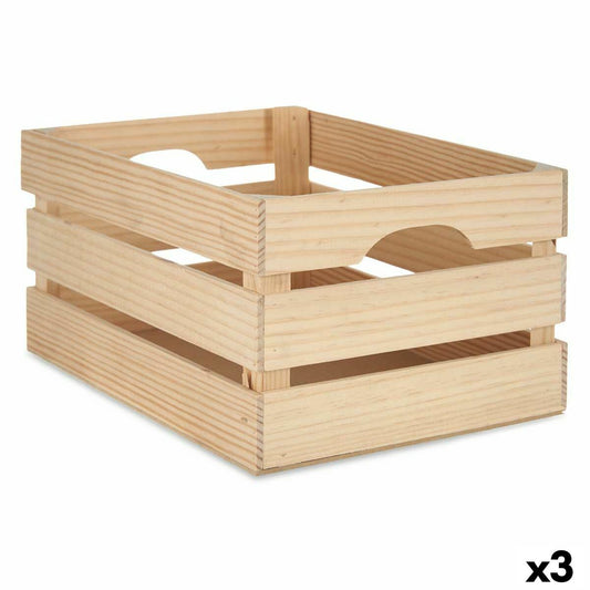 Scatola Decorativa Legno di pino 26 x 18,3 x 36 cm (3 Unità)