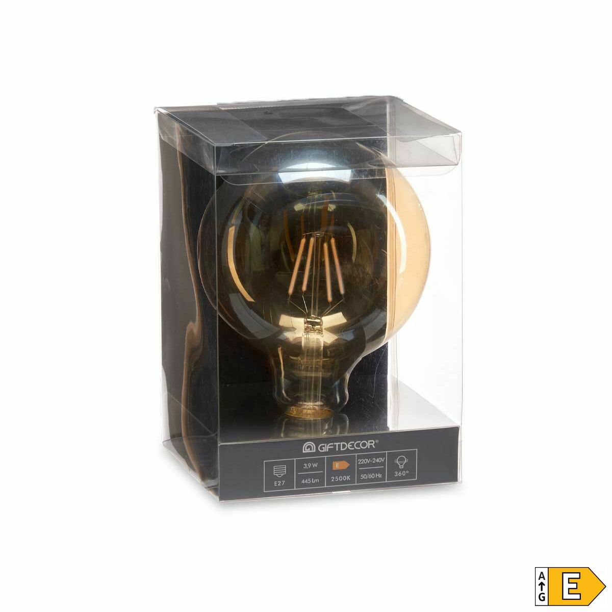 Lampadina LED Vintage E27 Trasparente 4 W 12,5 x 17,5 x 12,5 cm (12 Unità)