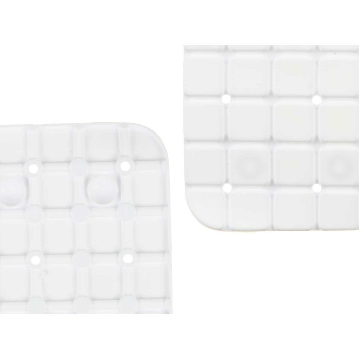 Tappetino Antiscivolo da Doccia Quadri Bianco PVC 67,7 x 38,5 x 0,7 cm (6 Unità)