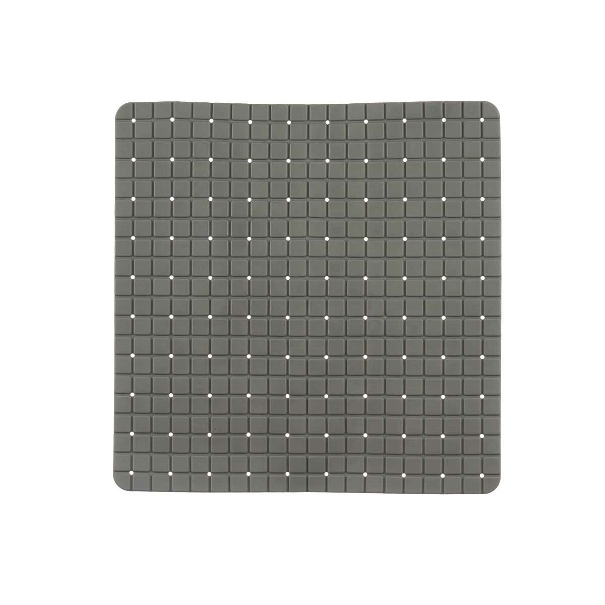 Tappetino Antiscivolo da Doccia Quadri Grigio PVC 50,3 x 50,3 x 0,7 cm (6 Unità)