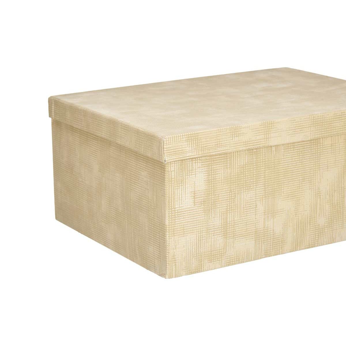 Set di Scatole per Sistemare Impilabili Righe Naturale Cartone (2 Unità)