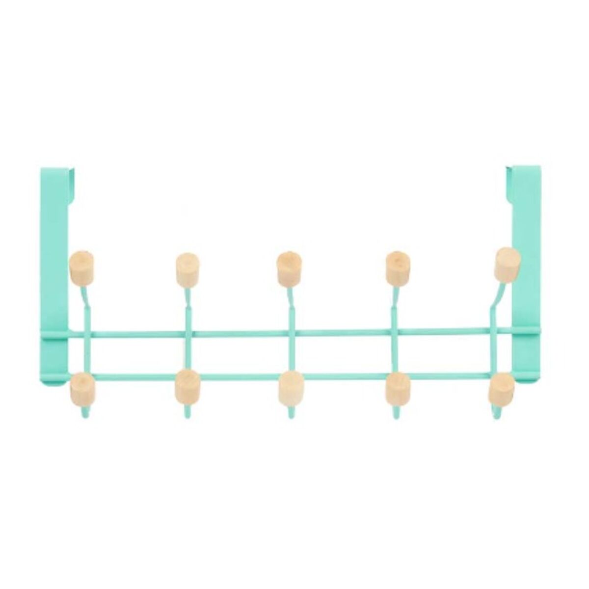 Appendiabiti per Porte Verde Legno Metallo 35 x 17 x 15 cm (6 Unità)