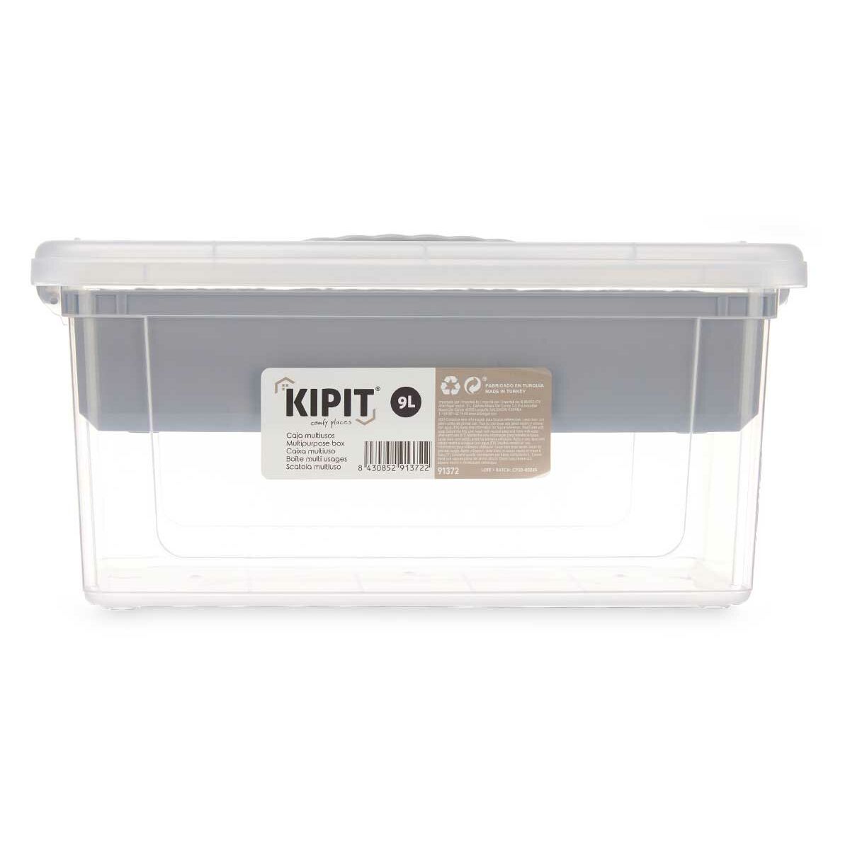 Scatola Multiuso Grigio Trasparente Plastica 9 L 35,5 x 17 x 23,5 cm (6 Unità)