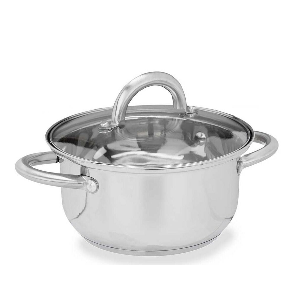 Casseruola con coperchio in vetro Argentato Acciaio inossidabile 27 x 10 x 19,5 cm (6 Unità)