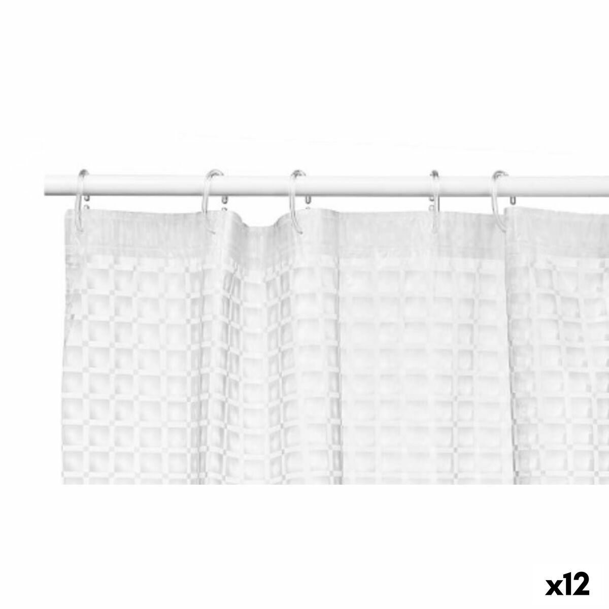 Tenda da Doccia Quadri Trasparente Polietilene EVA 180 x 180 cm (12 Unità)