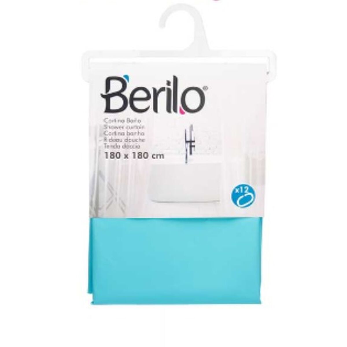 Tenda da Doccia Azzurro Polietilene EVA 180 x 180 cm (12 Unità)