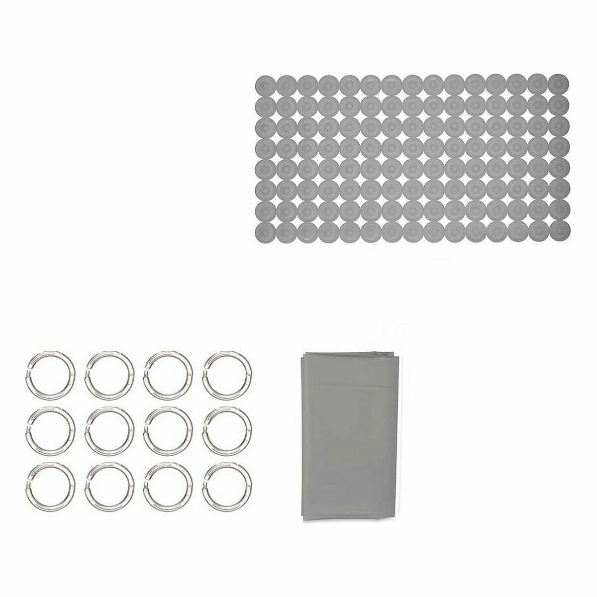 Set da Bagno Grigio PVC Polietilene EVA (12 Unità)