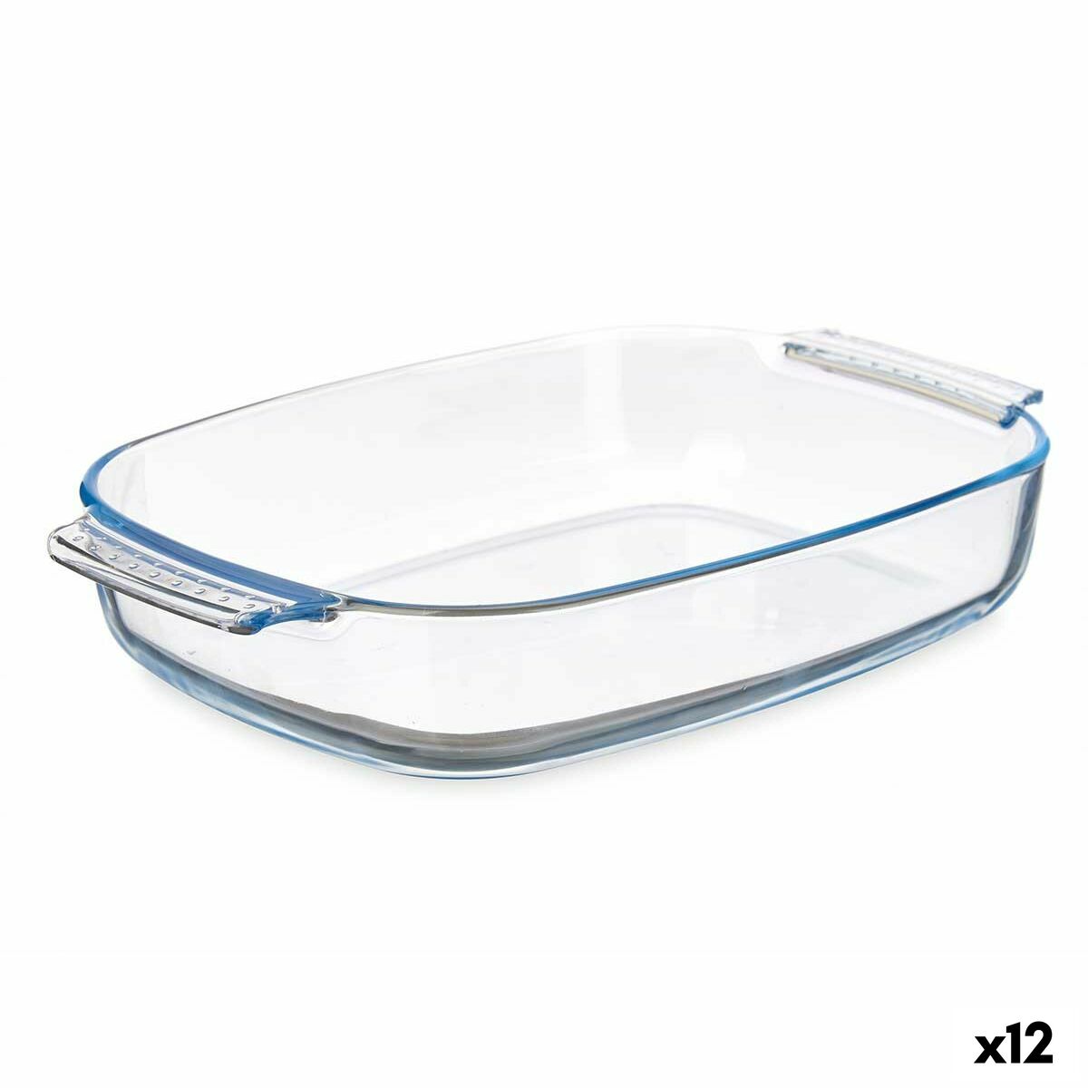 Teglia da Cucina Con manici Trasparente Vetro Borosilicato 2 L 30,2 x 6 x 19,6 cm (12 Unità)