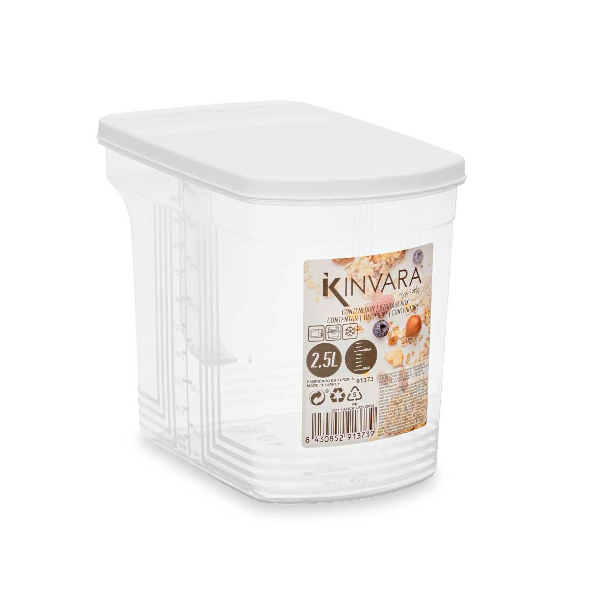 Contenitore per Frigorifero Grigio Trasparente Plastica 2,5 L 20,5 x 17 x 13 cm (24 Unità)