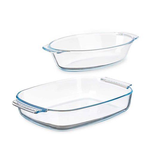 Set di Vassoi Trasparente Vetro Borosilicato 700 ml 2 L (6 Unità)