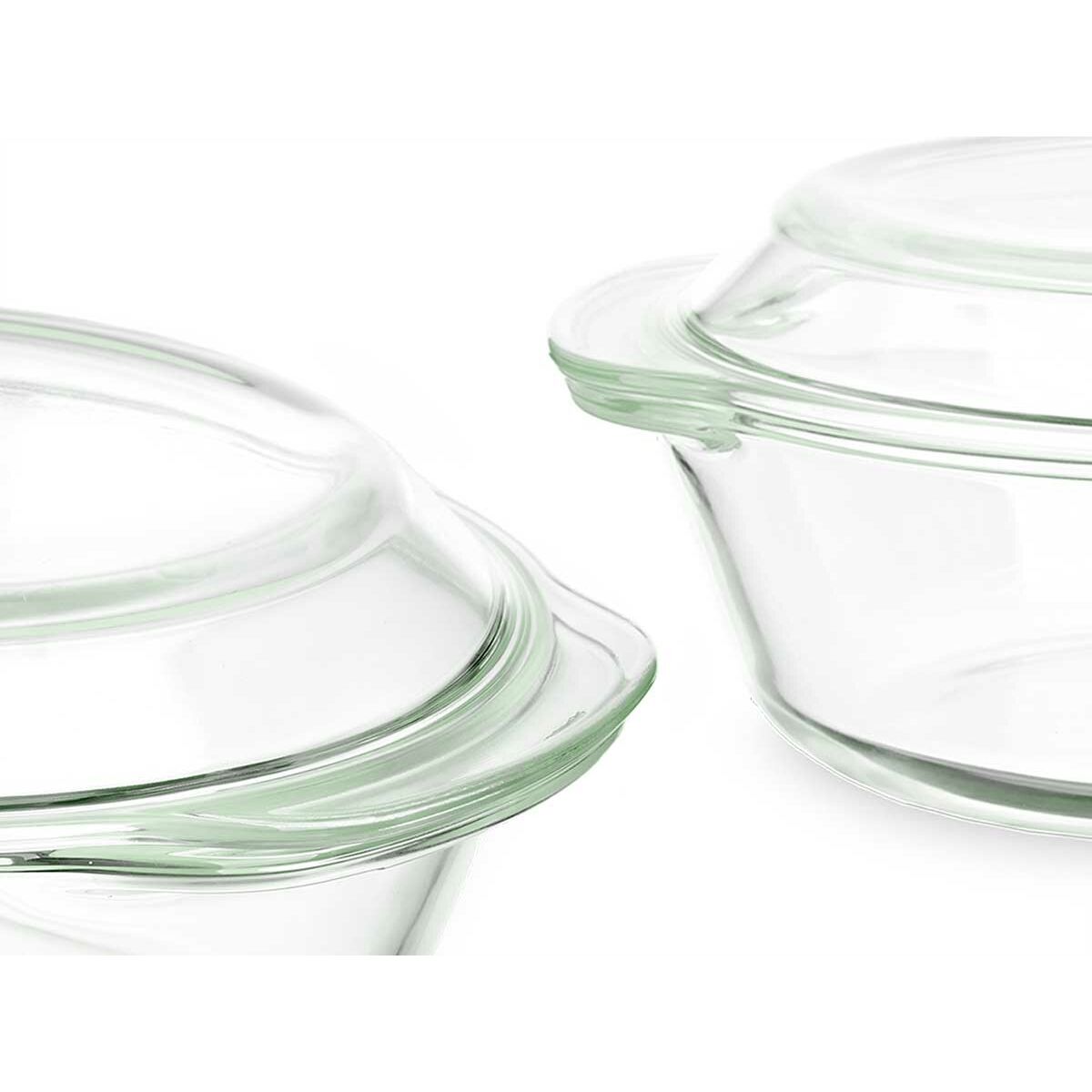 Casseruole Set Vetro Borosilicato Trasparente 700 ml 1 L 1,5 L (4 Unità)