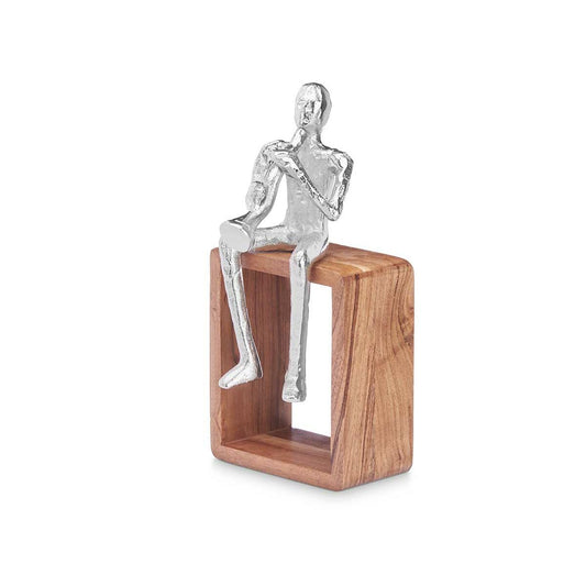 Statua Decorativa Sassofono Argentato Legno Metallo 13 x 27 x 13 cm