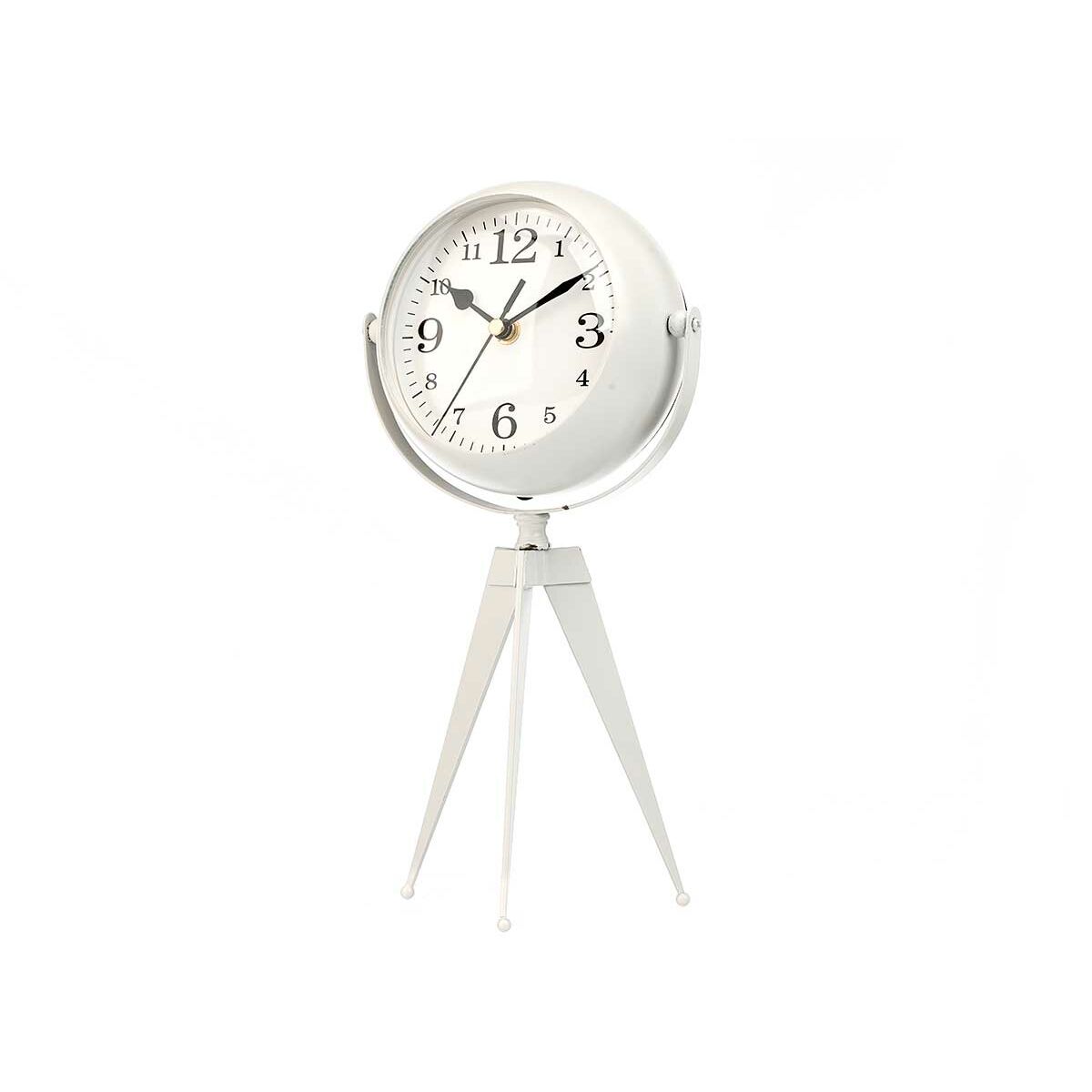 Orologio da Tavolo Tripode Bianco Metallo 14 x 30 x 11 cm (4 Unità)