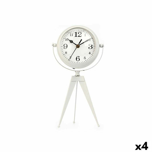 Orologio da Tavolo Tripode Bianco Metallo 14 x 30 x 11 cm (4 Unità)