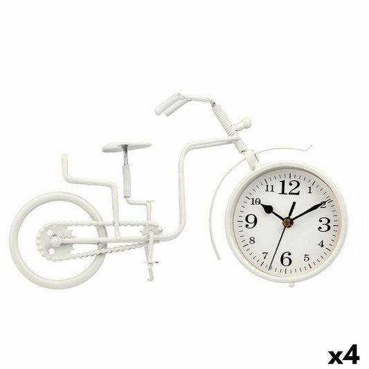 Orologio da Tavolo Bicicletta Bianco Metallo 33 x 21 x 4 cm (4 Unità)