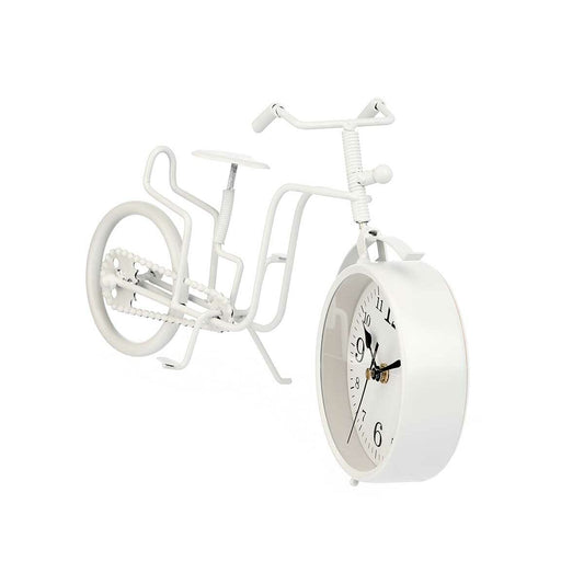 Orologio da Tavolo Bicicletta Bianco Metallo 33 x 21 x 4 cm (4 Unità)