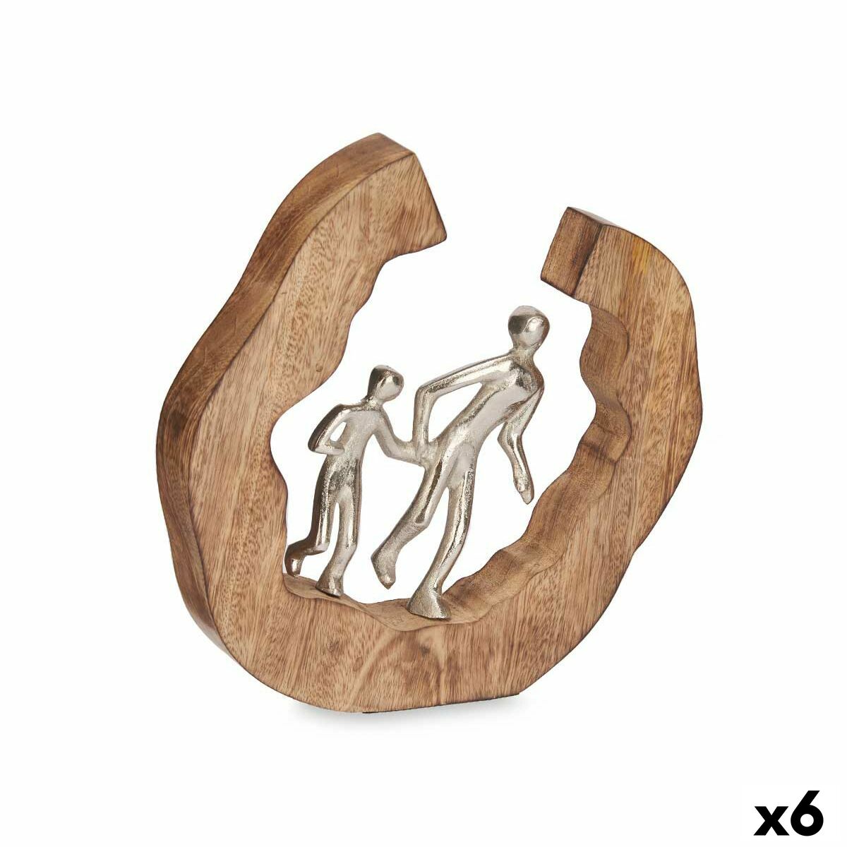 Statua Decorativa Famiglia Argentato Metallo 24,5 x 24,5 x 5 cm (6 Unità)