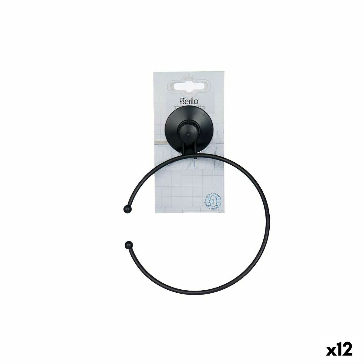 Porta asciugamani ad anello Acciaio ABS 16 x 20 x 4 cm (12 Unità)