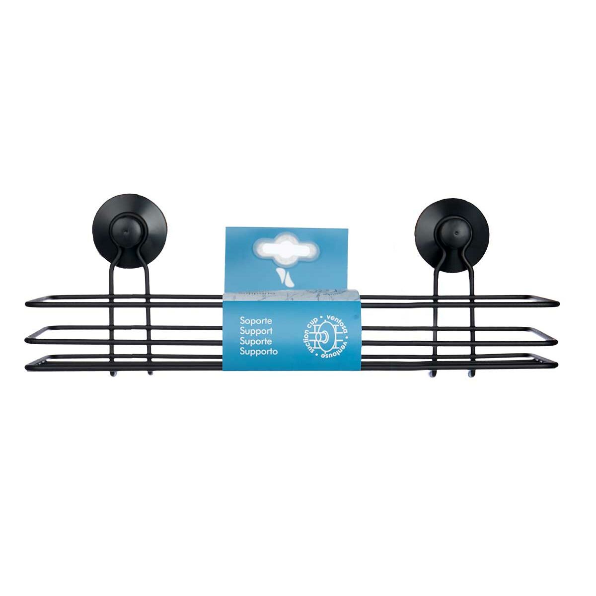 Supporto da Doccia Nero Acciaio ABS 35 x 13 x 13 cm (12 Unità)