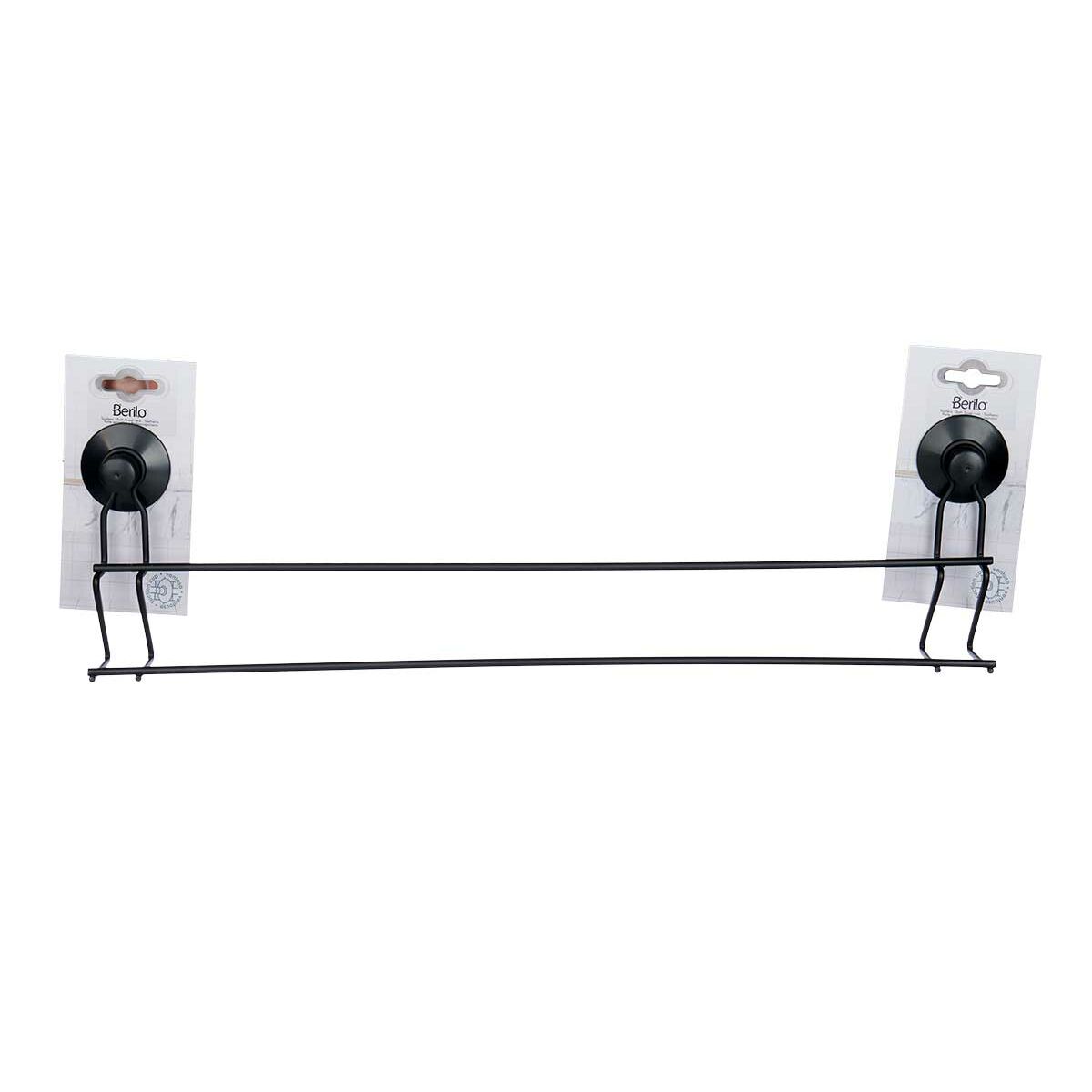 Portasciugamani Nero Acciaio ABS 54 x 15 x 6,5 cm (12 Unità) Doppia