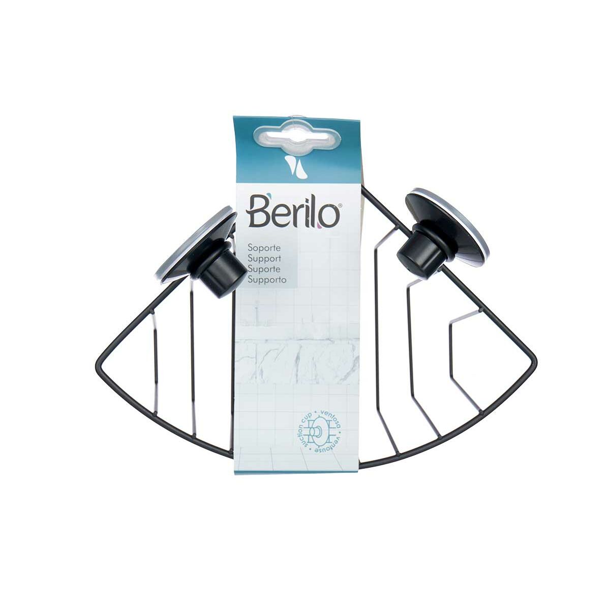 Supporto da Doccia Nero Acciaio ABS 13,5 x 17 x 3 cm (12 Unità)