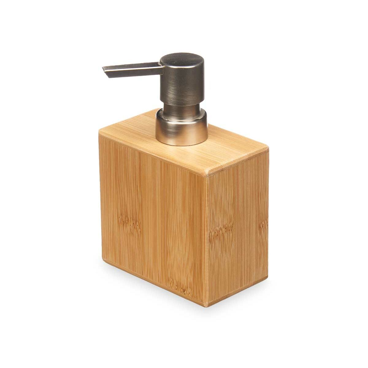 Dispenser di Sapone Argentato Bambù Plastica 9,7 x 15 x 5,8 cm (12 Unità)