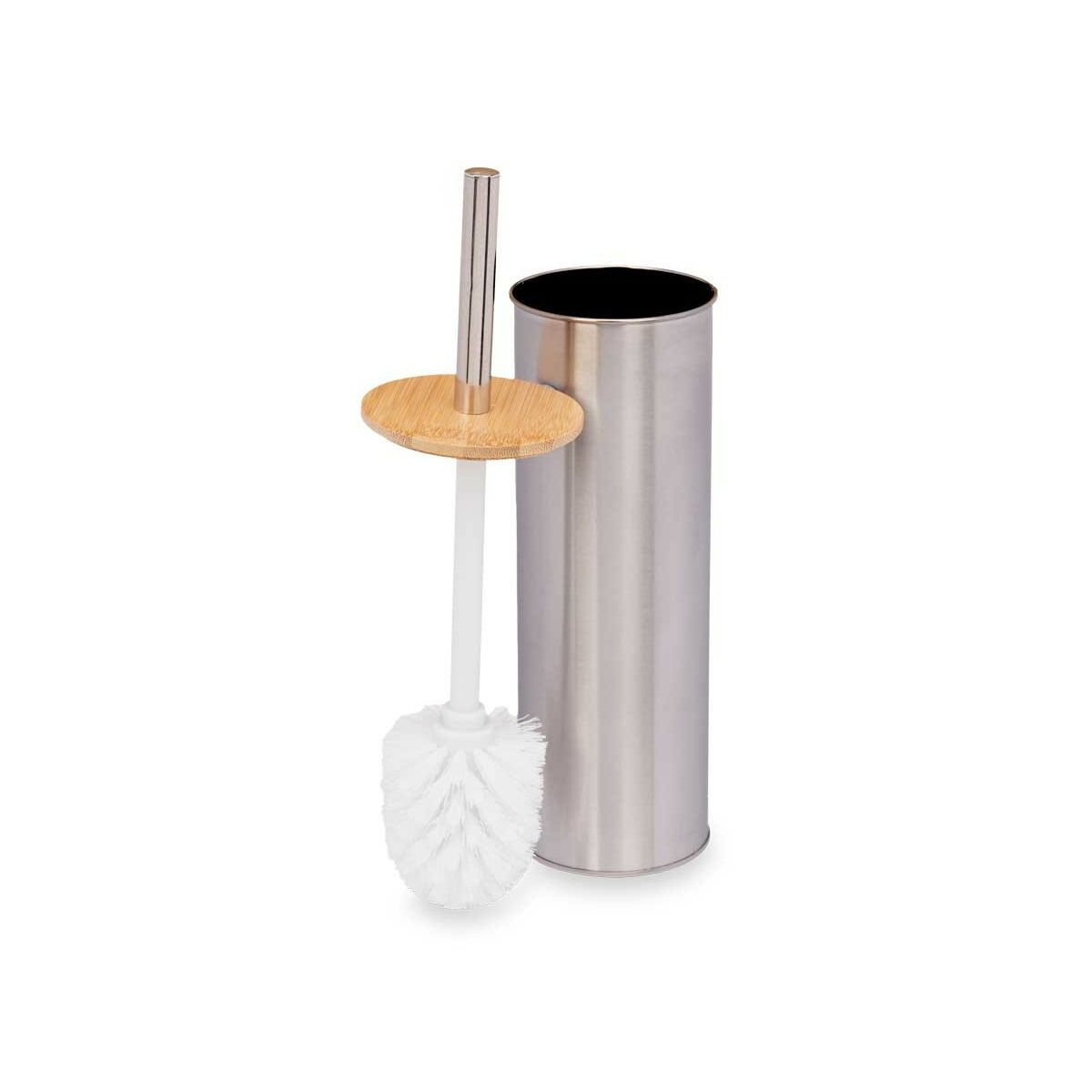 Scopino per il Bagno Argentato Bambù Acciaio inossidabile 9,5 x 27,5 x 9,5 cm (6 Unità)