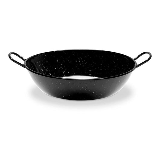 Padella Honda con Manici Vaello Nero Acciaio Smaltato (Ø 40 cm)