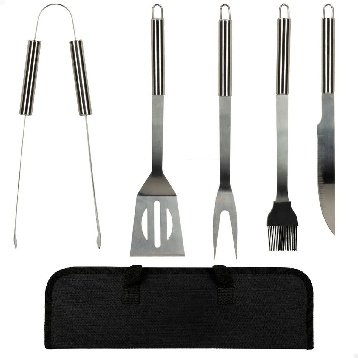 Utensili per barbecue Aktive 7,5 x 35 x 1,9 cm Acciaio inossidabile Silicone 12 Unità (5 Pezzi)
