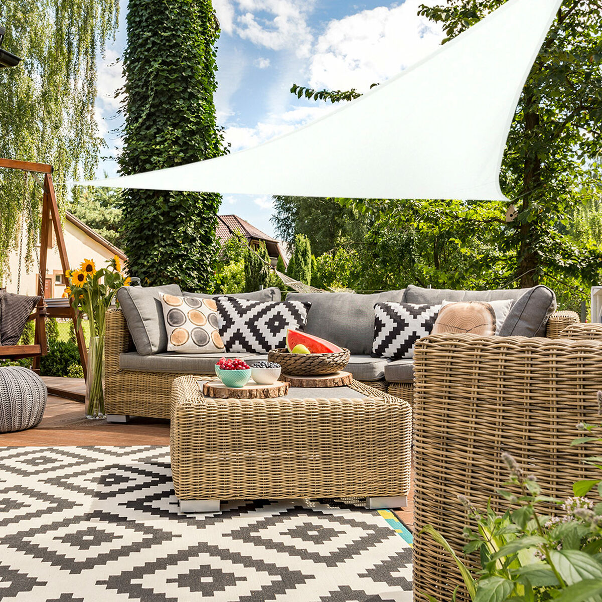 Tenda Aktive Triangolare 360 x 0,5 x 360 cm Poliestere (6 Unità)