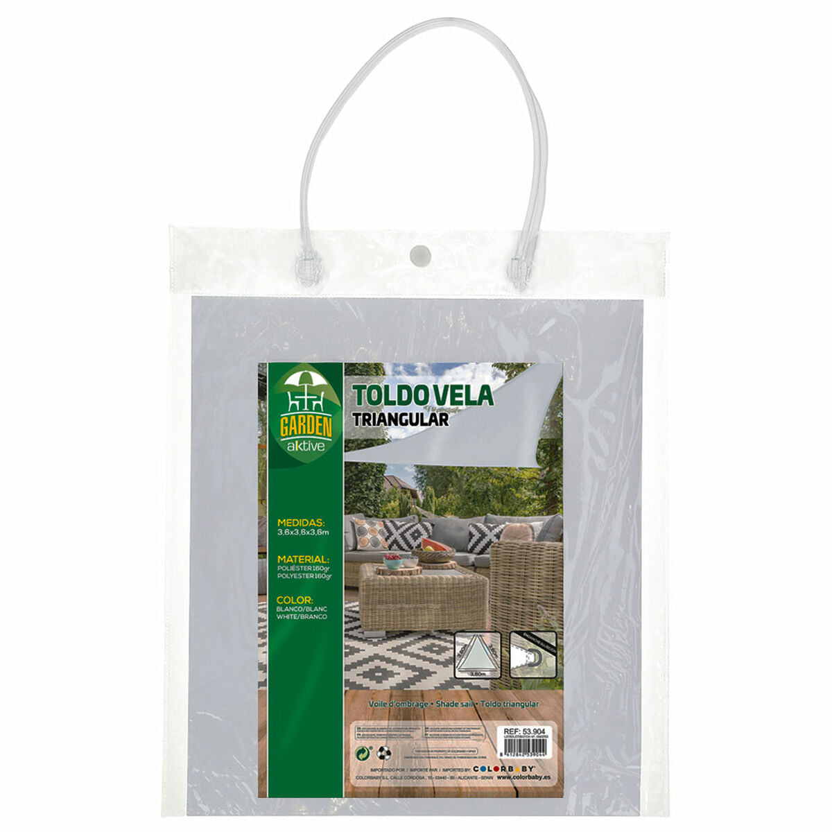 Tenda Aktive Triangolare 360 x 0,5 x 360 cm Poliestere (6 Unità)