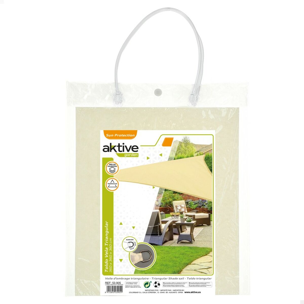 Tenda Aktive Triangolare 360 x 0,3 x 360 cm Poliestere (6 Unità)