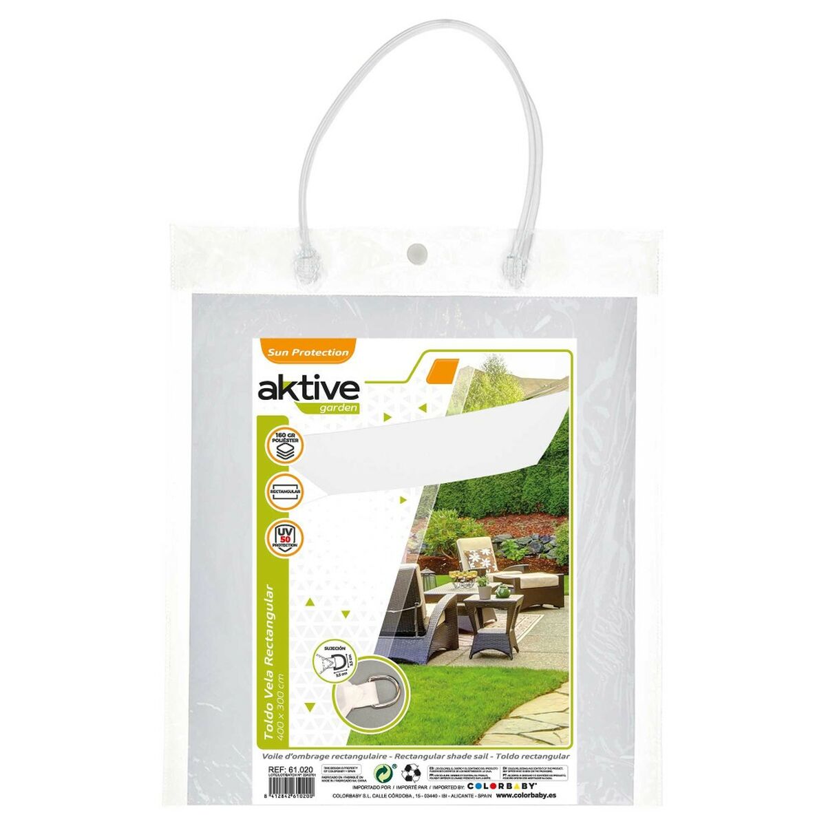 Tenda Aktive Triangolare 300 x 400 cm Poliestere Bianco (4 Unità)