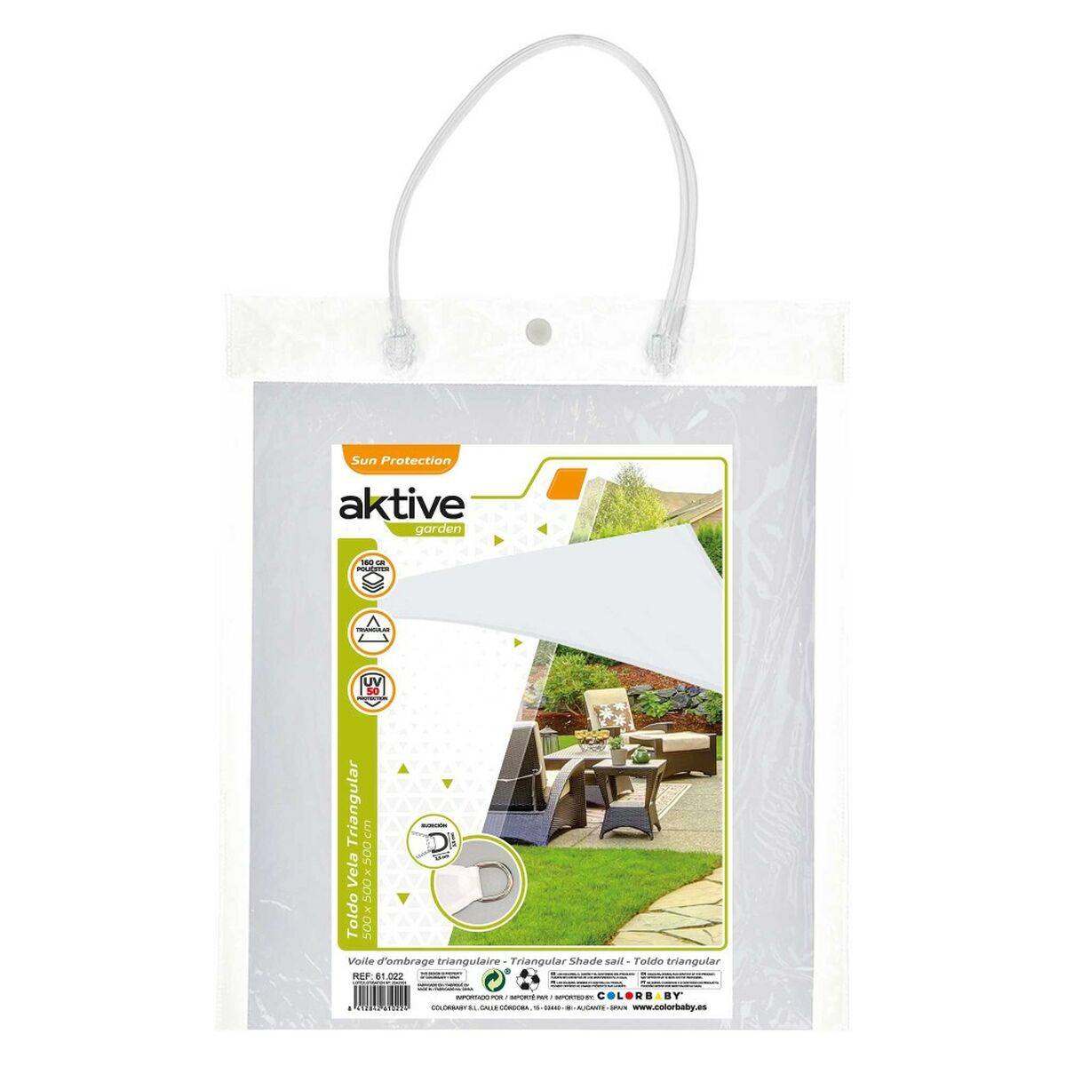 Tenda Aktive Triangolare 500 x 500 cm Poliestere Bianco (4 Unità)