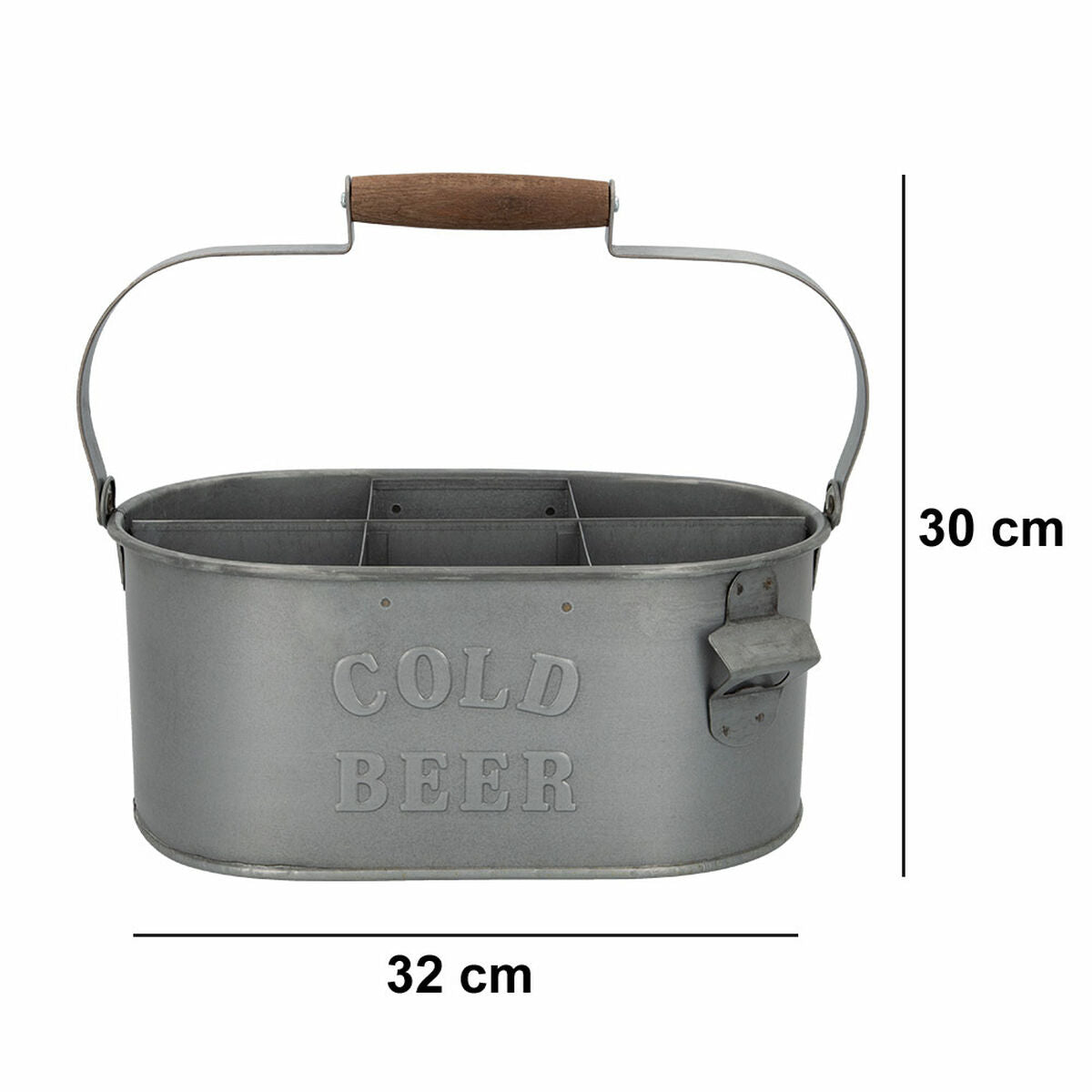 Cesta Decorativa Aktive Portabottiglie 35,5 x 16 x 19,5 cm (6 Unità)