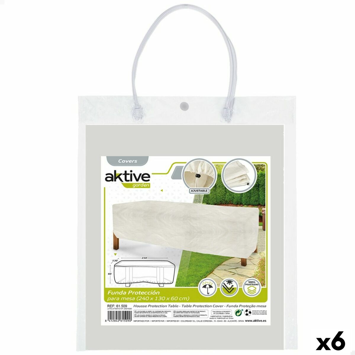 Custodia Protettrice Aktive Tavoli 240 x 60 x 130 cm Polietilene (6 Unità)