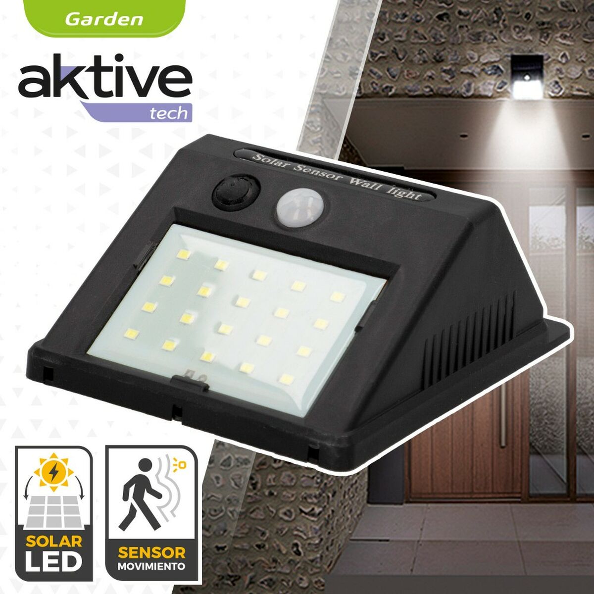 Luce solare Aktive Plastica 9 x 12 x 5 cm (6 Unità)