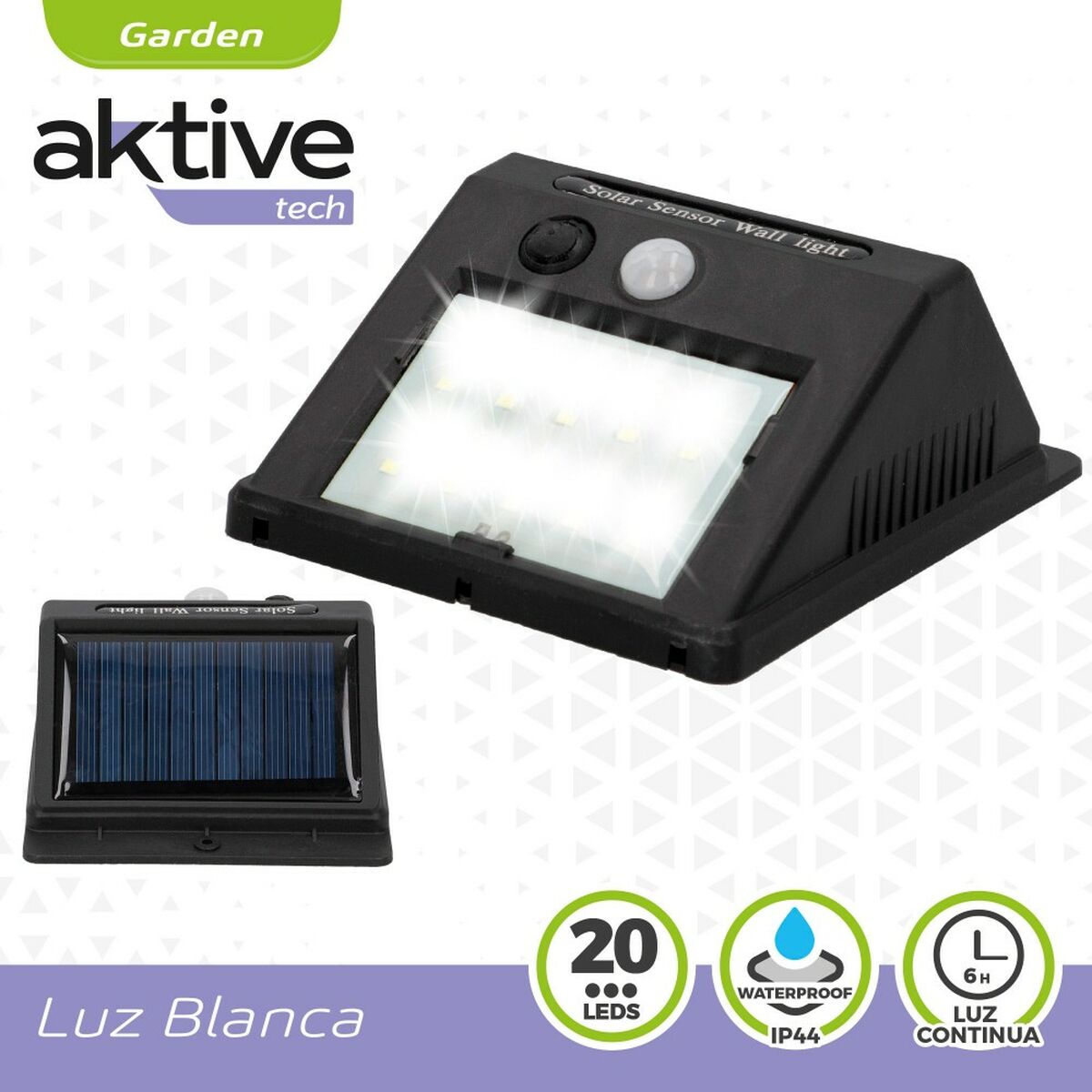 Luce solare Aktive Plastica 9 x 12 x 5 cm (6 Unità)