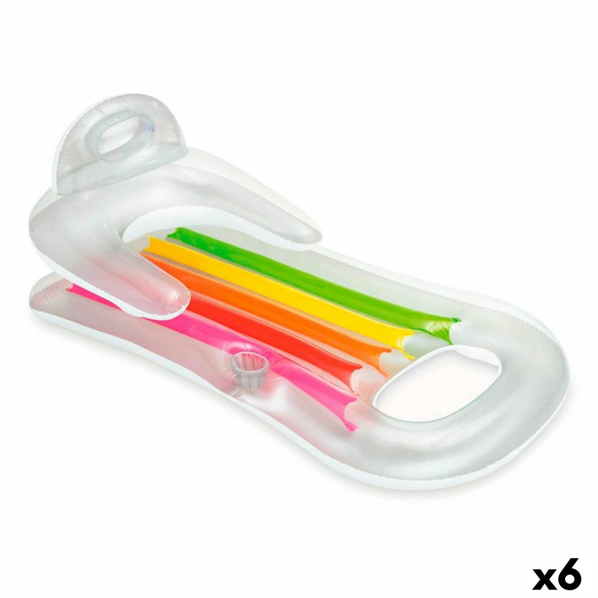 Poltrona Gonfiabile da Piscina Intex Arcobaleno 160 x 53 x 85 cm (6 Unità)