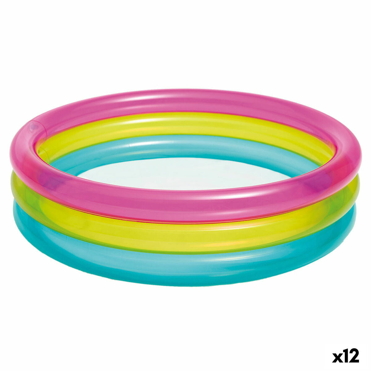 Piscina Gonfiabile per Bambini Intex Anelli Arcobaleno 86 x 25 x 86 cm 63 L (12 Unità)