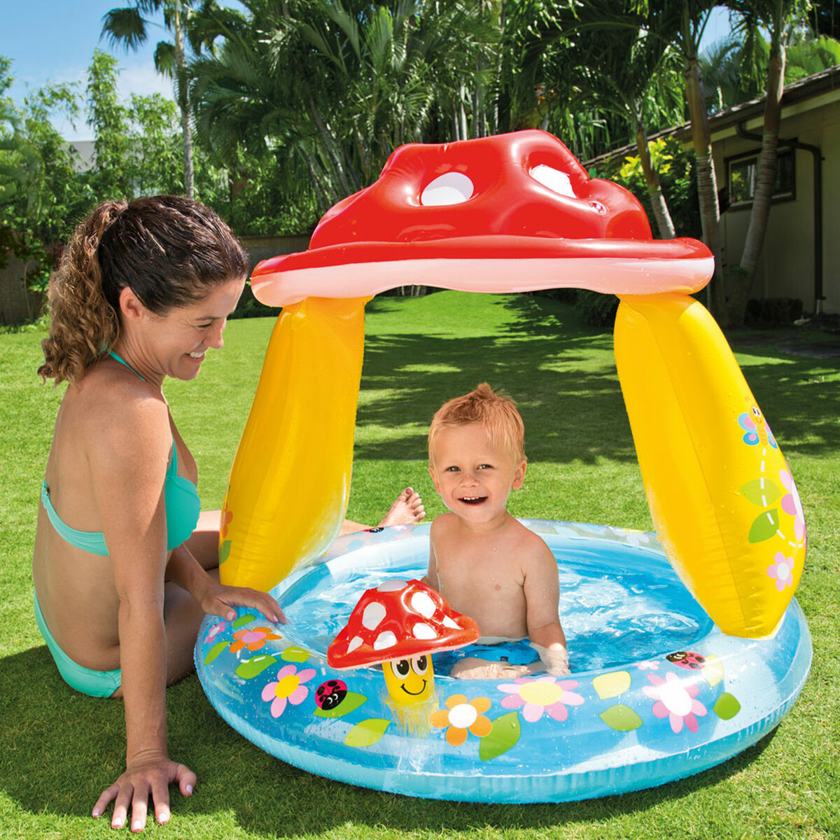 Piscina Gonfiabile per Bambini Intex Tenda Funghi Champignon 102 x 89 x 102 cm 45 L (6 Unità)